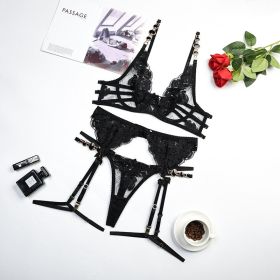 European And American Style Embroidered Bra Vintage Gem Sexy Push-up Underwear