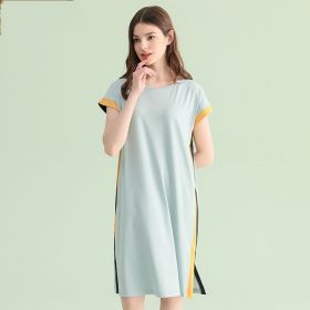 Women's Knitted Loose Casual Plus Size Short-sleeved Nightdress With Shoulder