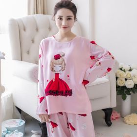 Women's Long-sleeved Homewear Milk Silk Loose Pajamas