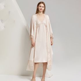 Ice Silk Robe Removable Chest Pad