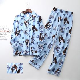 Cartoon Pattern Flannel Confinement Pajamas Suit