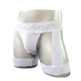 Men's Sexy Transparent Lace Bag Underwear Flat Leg Leggings Sexy Underwear