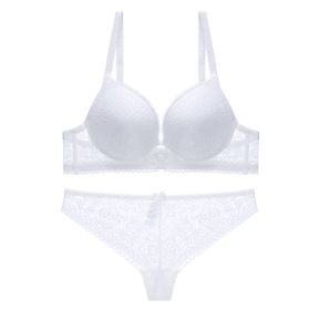 Fashion  Push Up Bra Lace Hollow Out Top Thin Bottom Thick Underwear Set