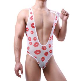 Men's Net Sand Body Shaping Breast Exposed Waist Jumpsuit