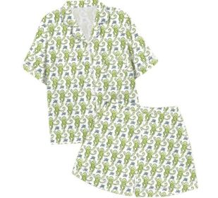 Monkey Digital Printing Casual Pajamas Suit (Option: Green-L)