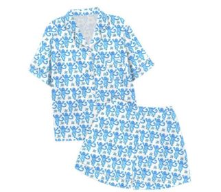 Monkey Digital Printing Casual Pajamas Suit (Option: Blue-2XL)