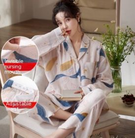Women's Spring And Autumn Pure Cotton For Postpartum Clothing And Pajamas (Option: AM77284-M)