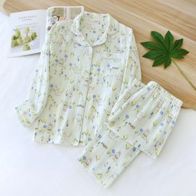 Women's Fashion Cotton Homewear Suit (Option: Green Small Flower Rabbit-M)