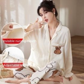 Women's Spring And Autumn Pure Cotton For Postpartum Clothing And Pajamas (Option: AM77292-M)