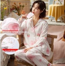 Women's Spring And Autumn Pure Cotton For Postpartum Clothing And Pajamas (Option: AM77236-M)