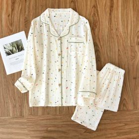 Women's Fashion Cotton Homewear Suit (Option: Beige Color Paillette-XXL)
