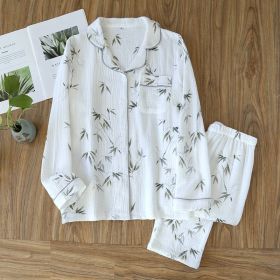 Women's Fashion Cotton Homewear Suit (Option: White Bamboo-L)