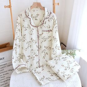 Women's Fashion Cotton Homewear Suit (Option: Beige Pinecone Decoration-XL)